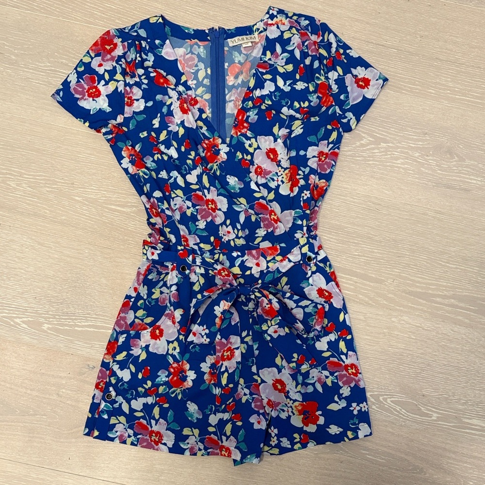 Floral Blue Romper by Yumi Kim